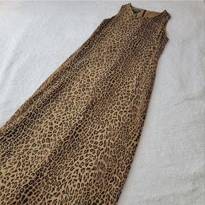 RARE Vintage Ralph Lauren silk leopard print dress